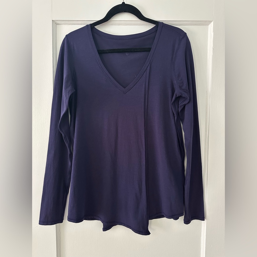 Lululemon Purple V-Neck Long Sleeve Tee